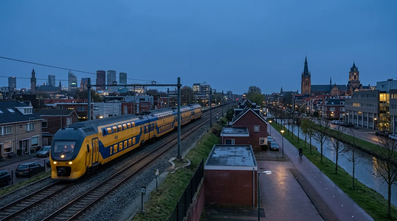 Dutch train linking cities in Netherlands
