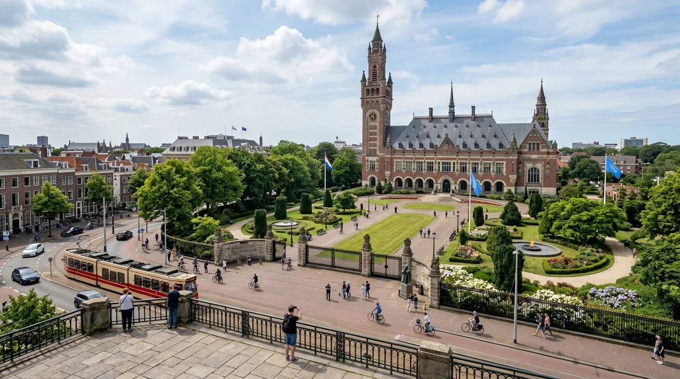 Peace Palace exterior view in Netherlands