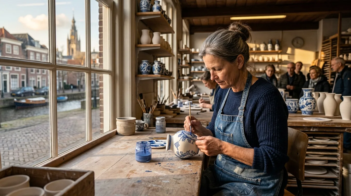 Pottery workshop tour in Delft in Netherlands