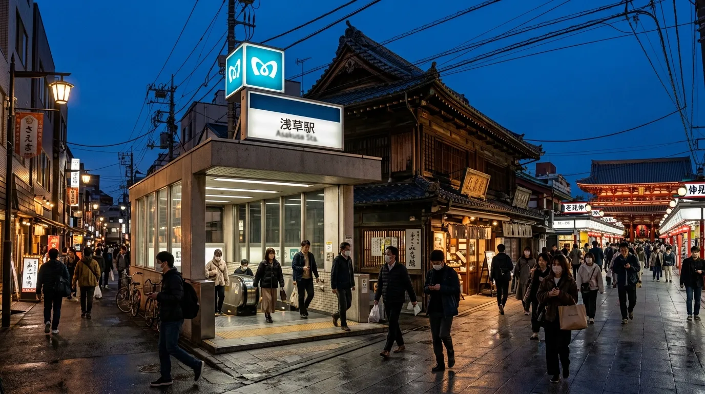 Tokyo metro entrance travel