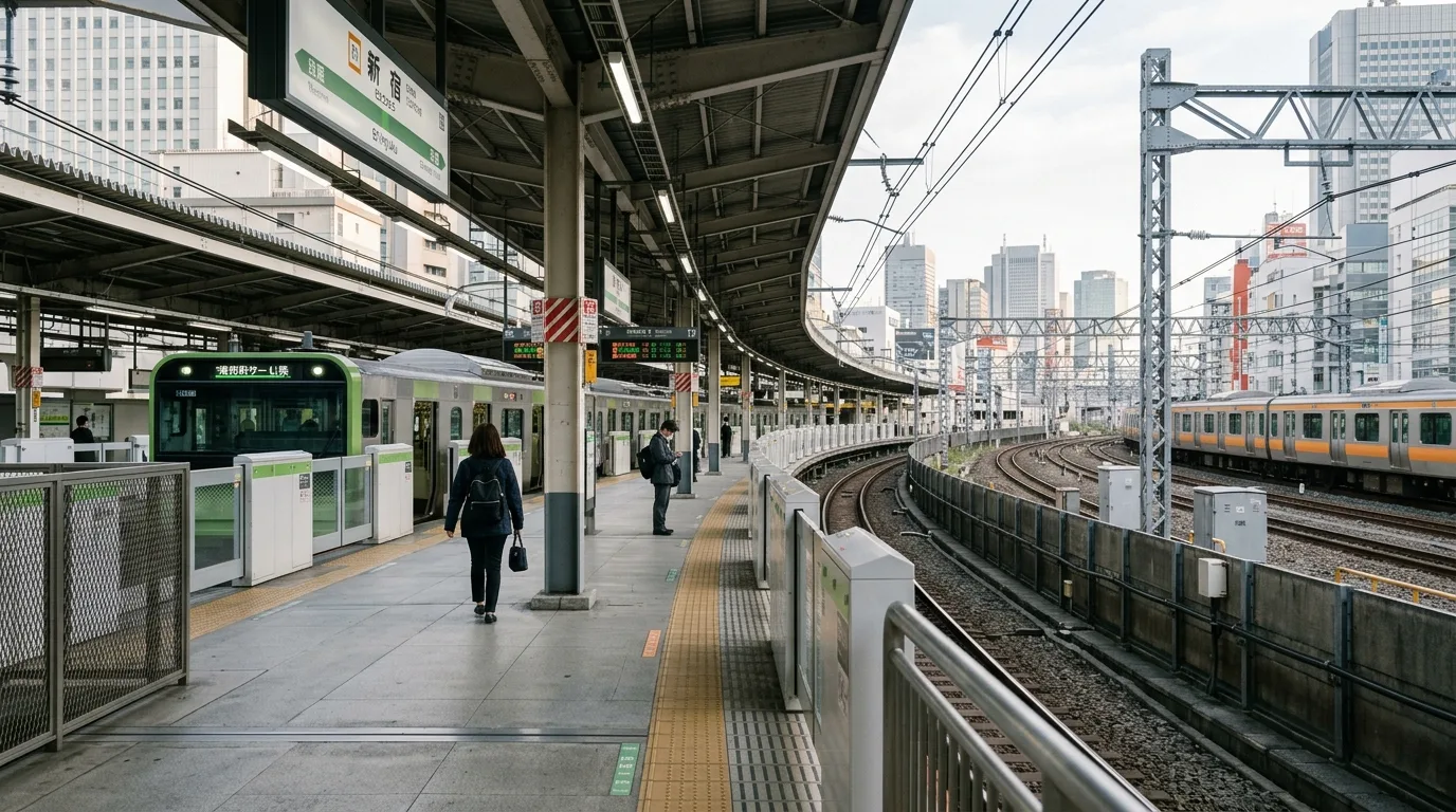 Tokyo railway platform travel