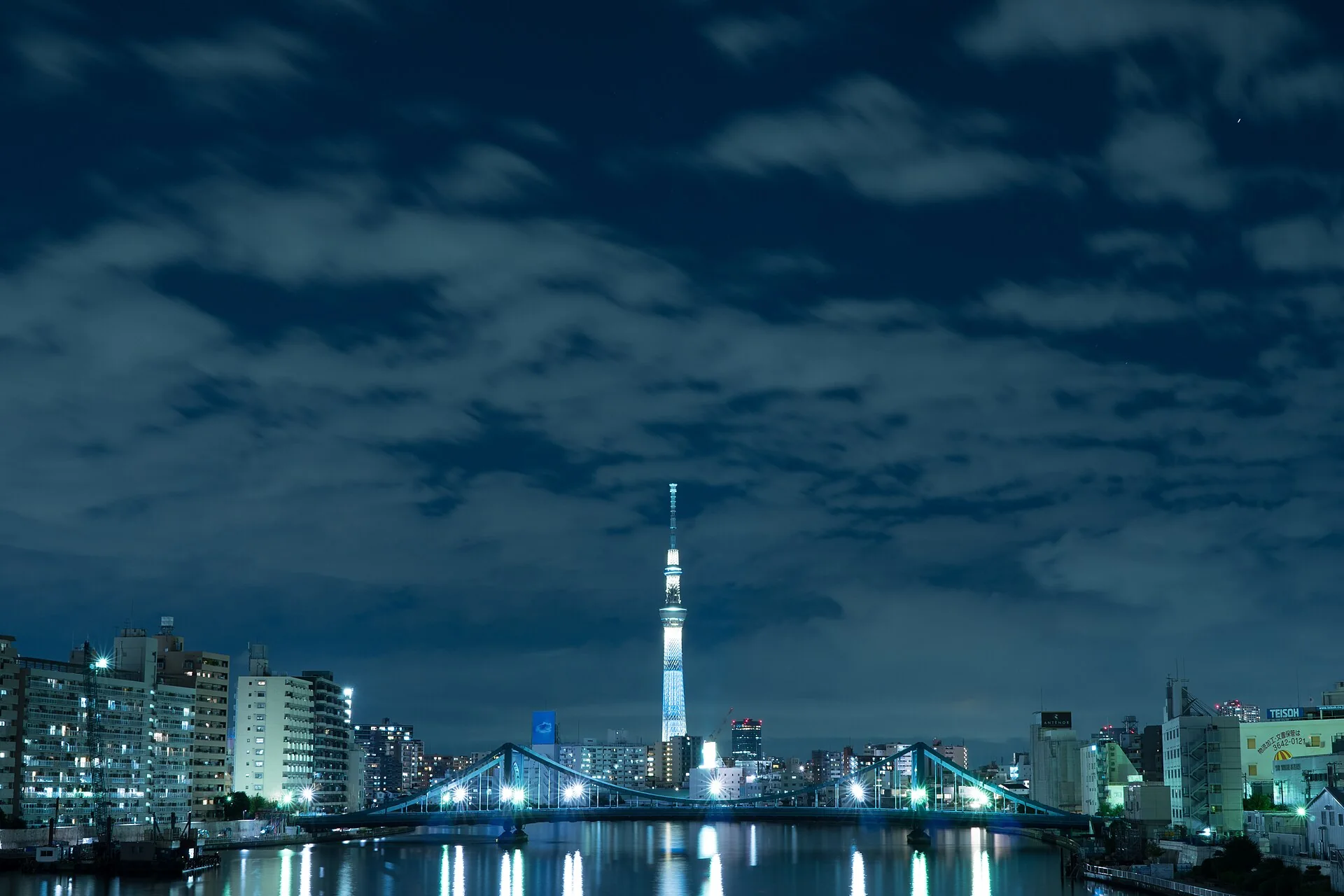 Tokyo Skytree above the city